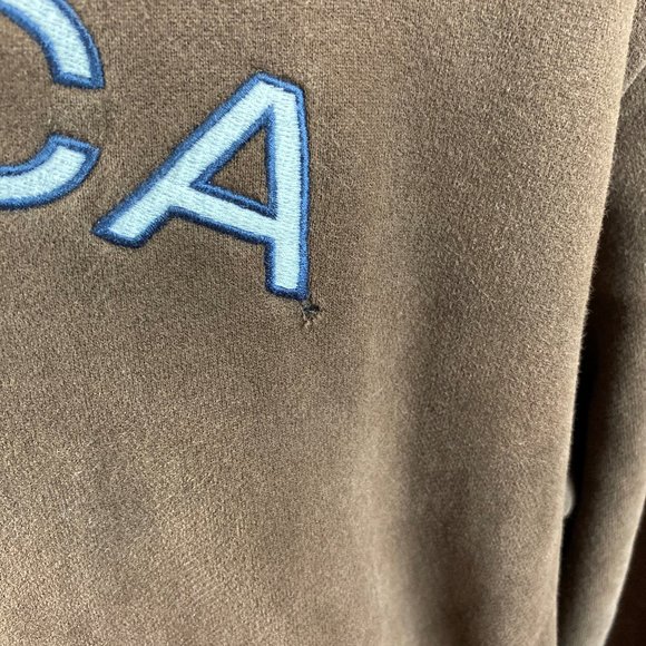 Nautica Brown Spell Out Logo Drawstring Hoodie M - Picture 5 of 5